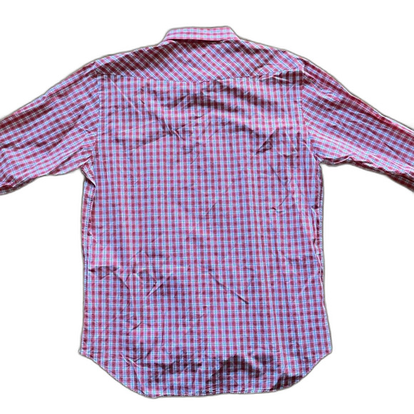 BILLY REID Red Check Gingham Long Sleeve 100% Cotton Shirt   Mens Size XL - Picture 5 of 8